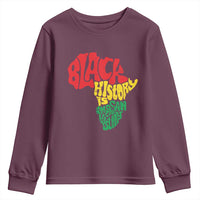 Black History Is American History Youth Sweatshirt Vintage Africa Map