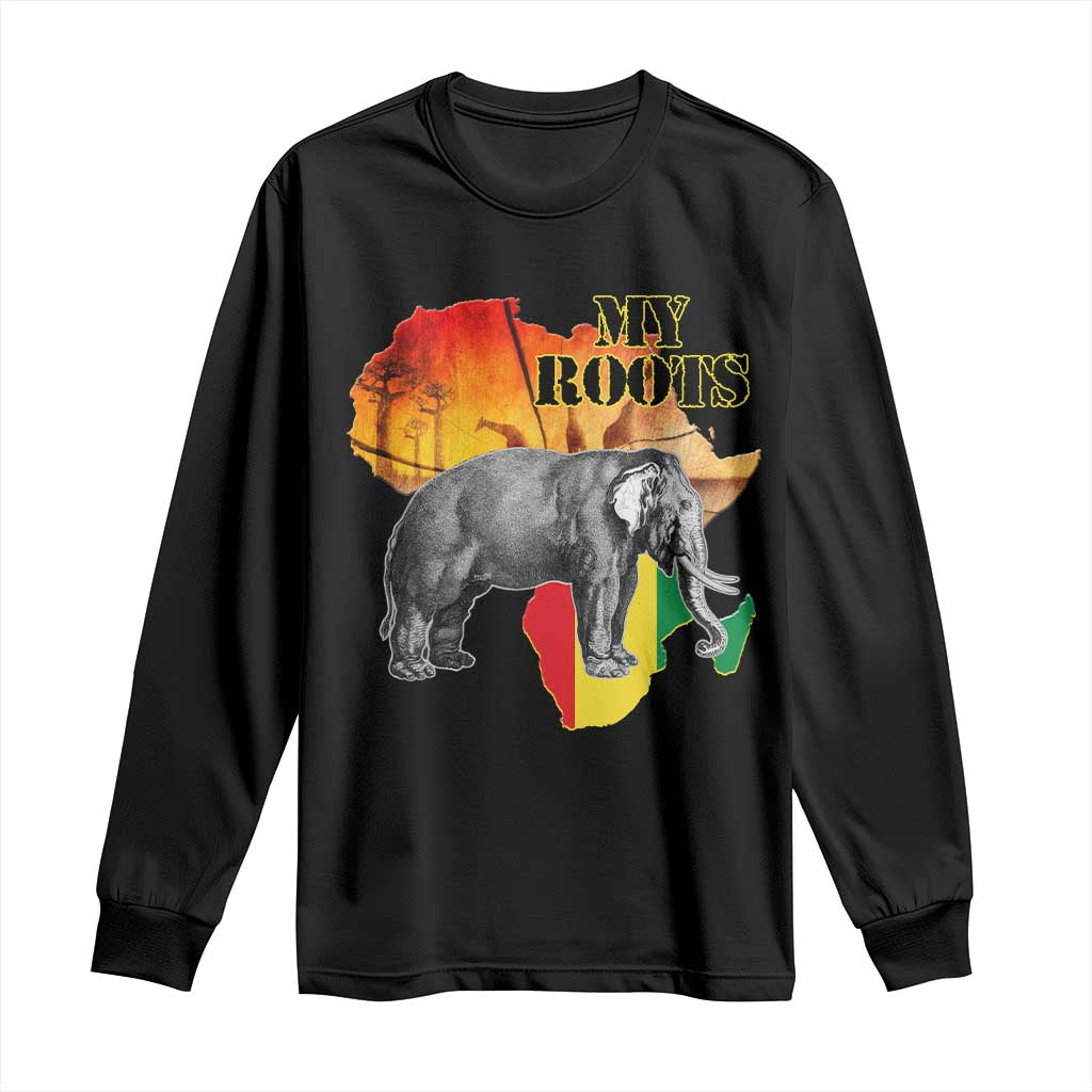 Africa Roots Long Sleeve Shirt My Roots Africa Map Black History Elephant
