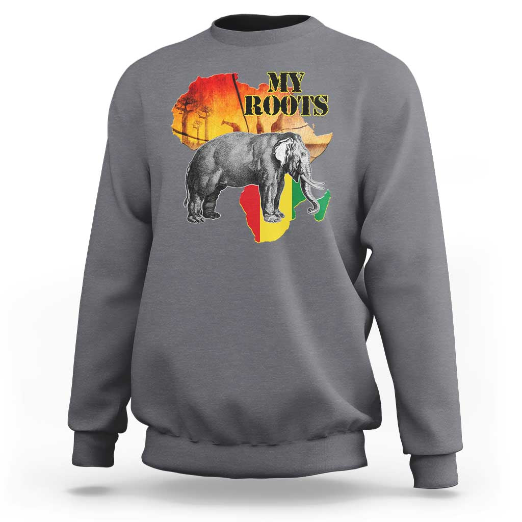 Africa Roots Sweatshirt My Roots Africa Map Black History Elephant
