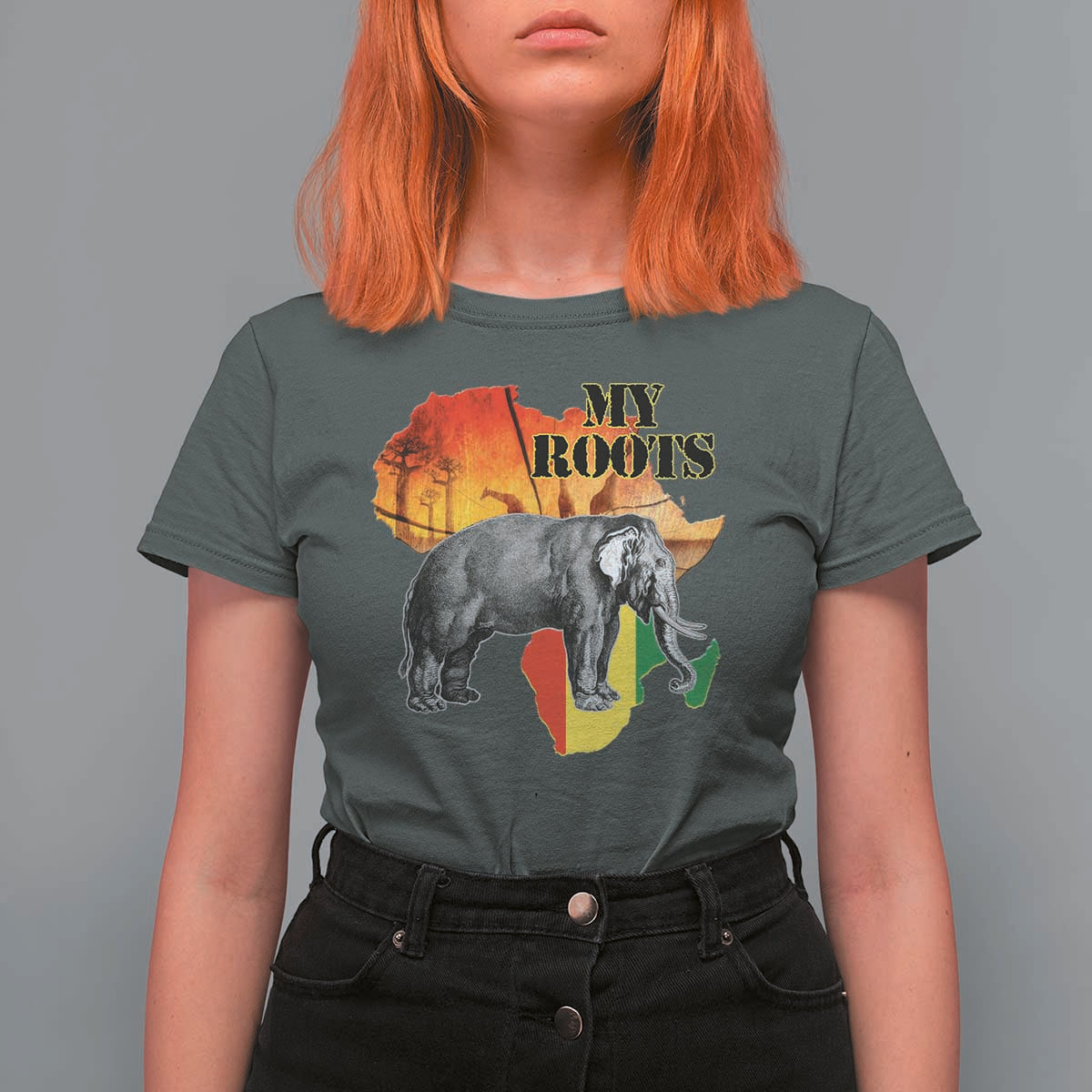 Africa Roots T Shirt For Women My Roots Africa Map Black History Elephant