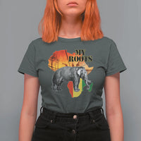 Africa Roots T Shirt For Women My Roots Africa Map Black History Elephant