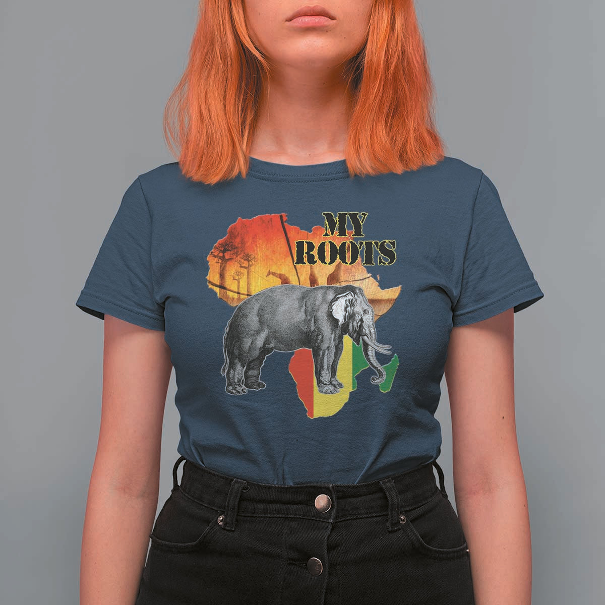 Africa Roots T Shirt For Women My Roots Africa Map Black History Elephant