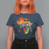 Africa Roots T Shirt For Women My Roots Africa Map Black History Elephant