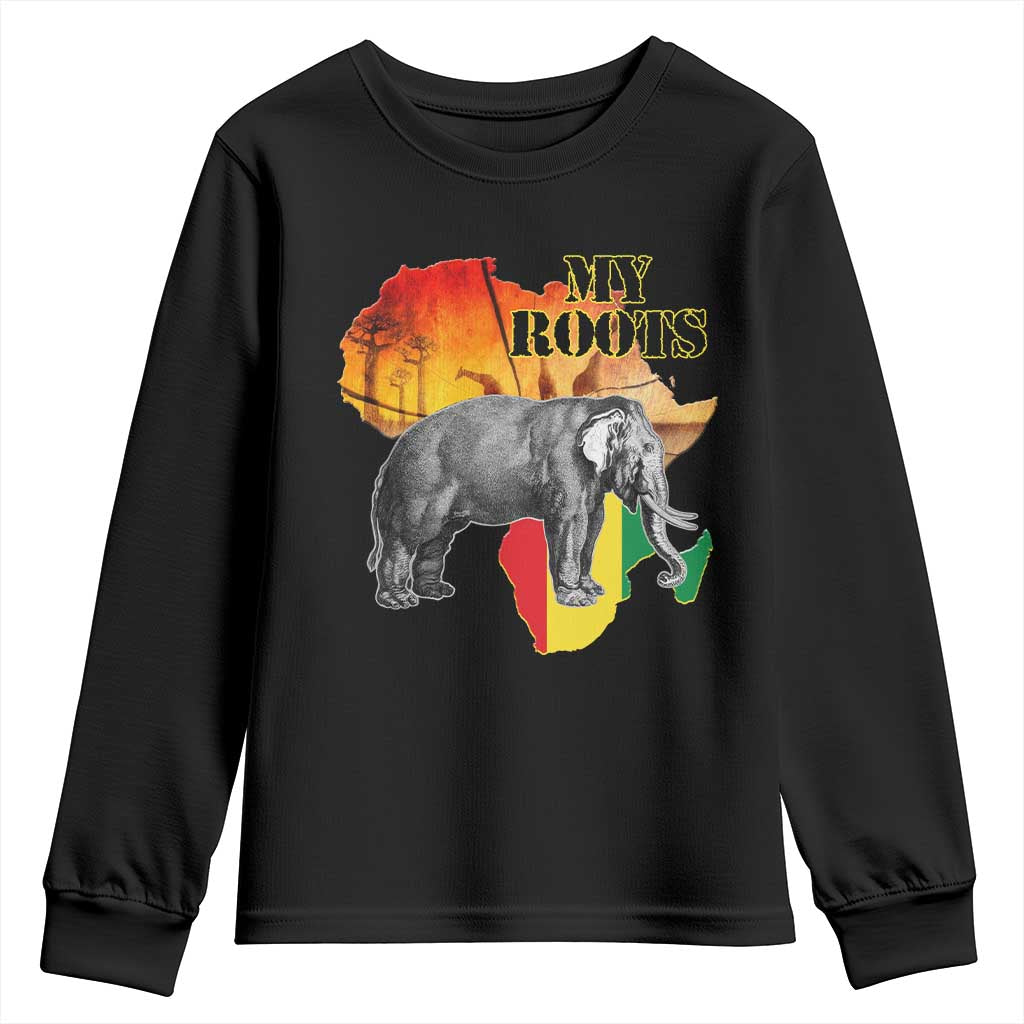 Africa Roots Youth Sweatshirt My Roots Africa Map Black History Elephant