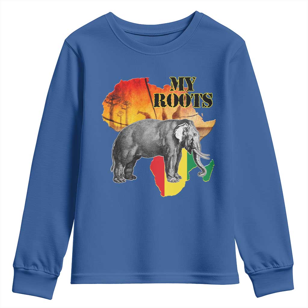 Africa Roots Youth Sweatshirt My Roots Africa Map Black History Elephant