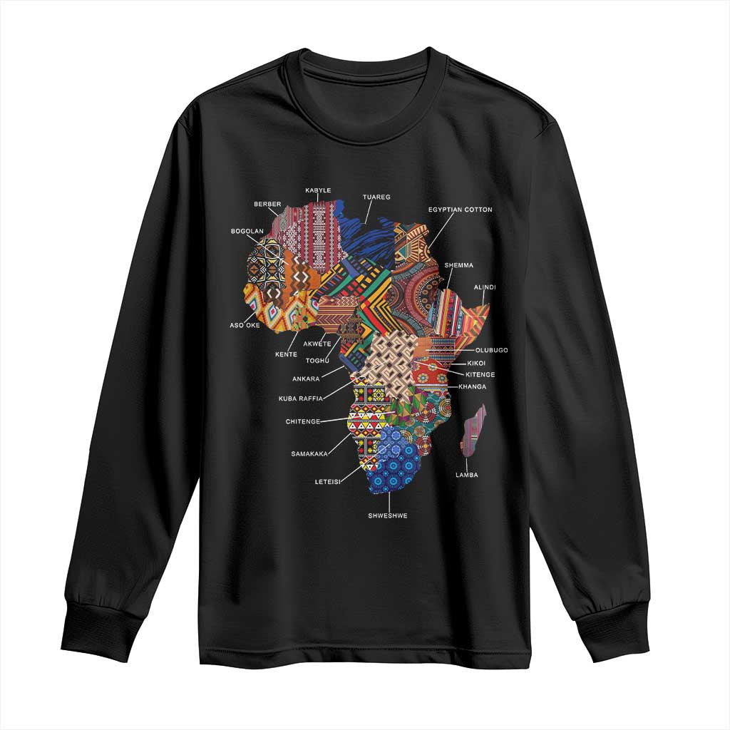 African Culture Black Fabrics Long Sleeve Shirt African American Heritage