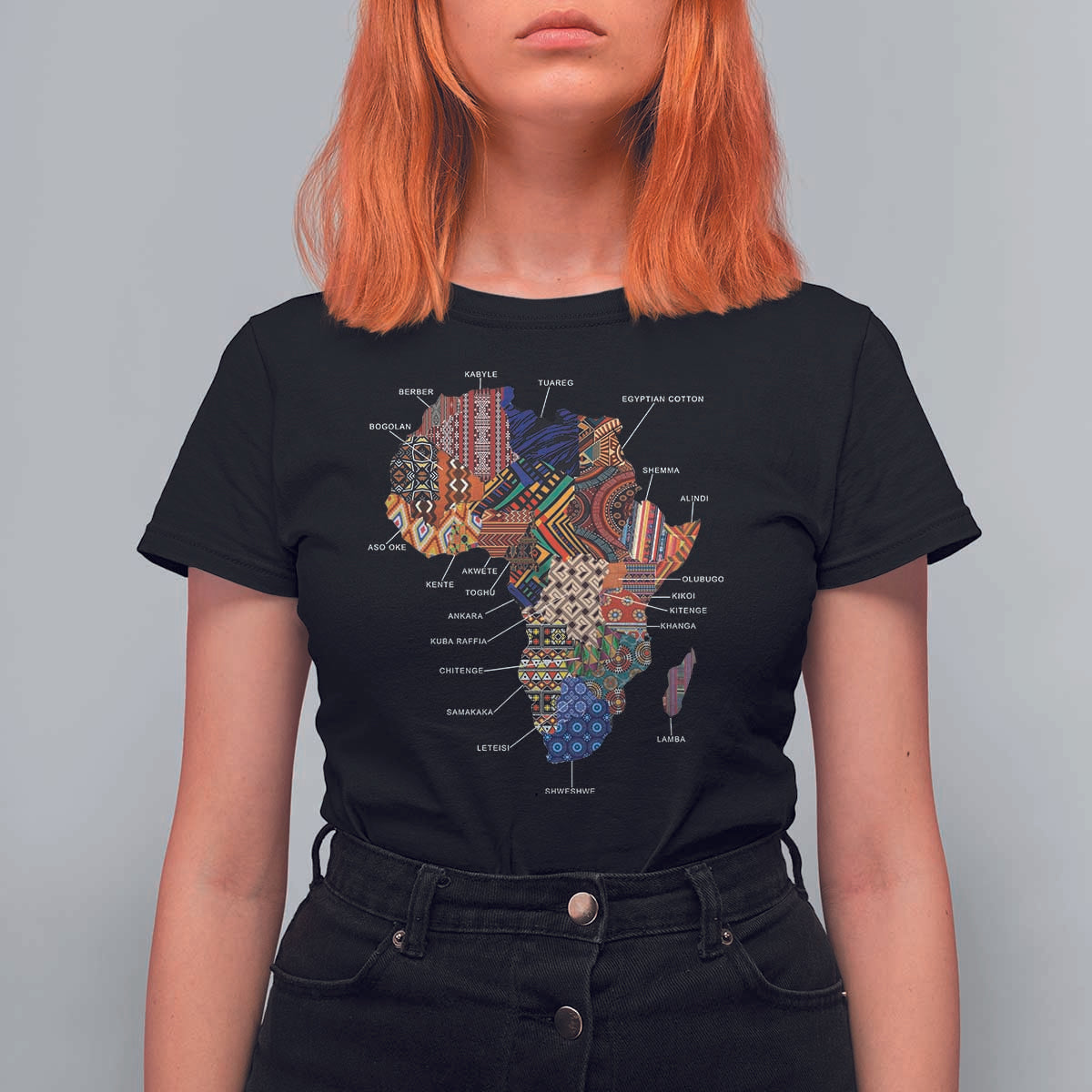 African Culture Black Fabrics T Shirt For Women African American Heritage