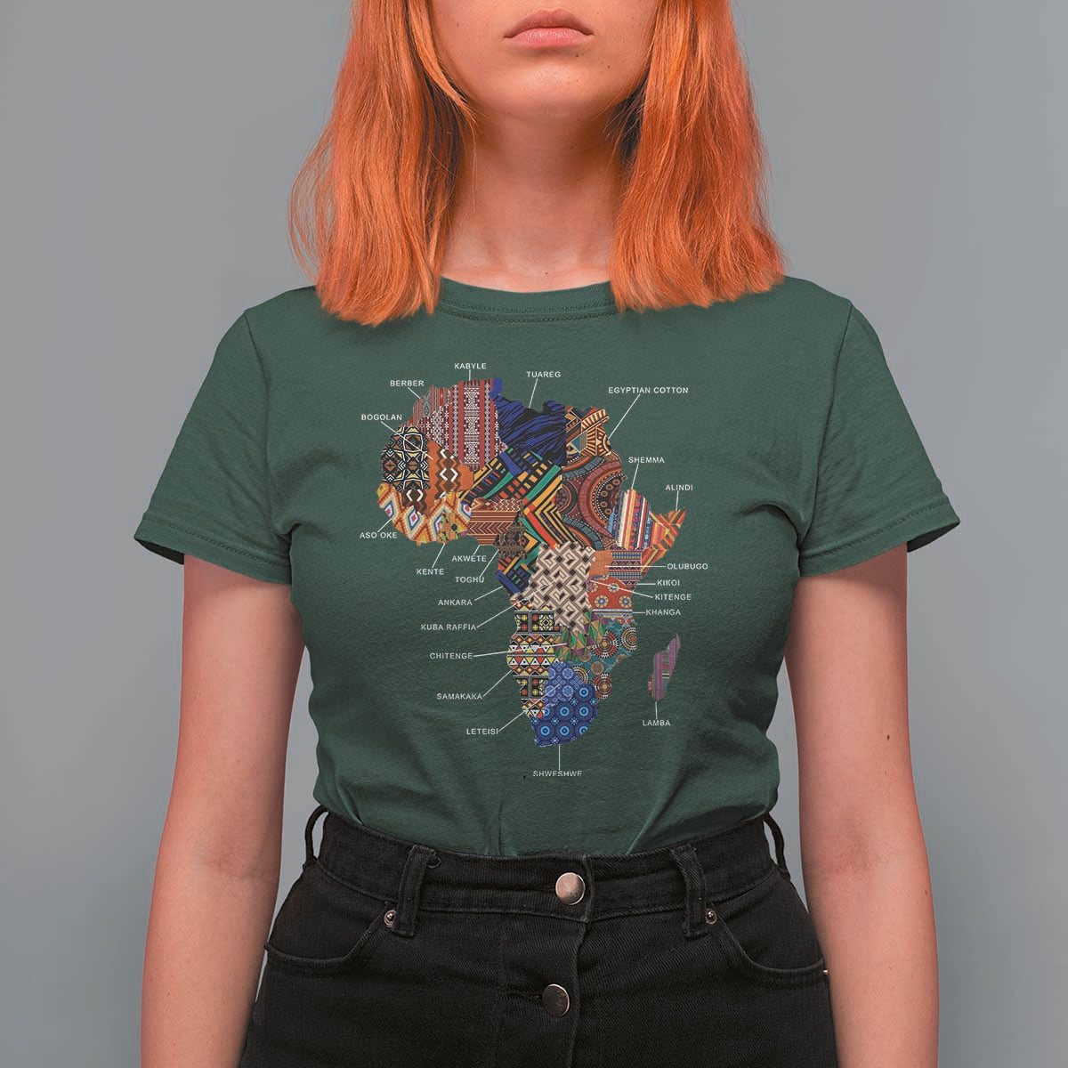 African Culture Black Fabrics T Shirt For Women African American Heritage