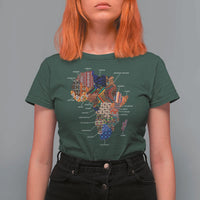 African Culture Black Fabrics T Shirt For Women African American Heritage