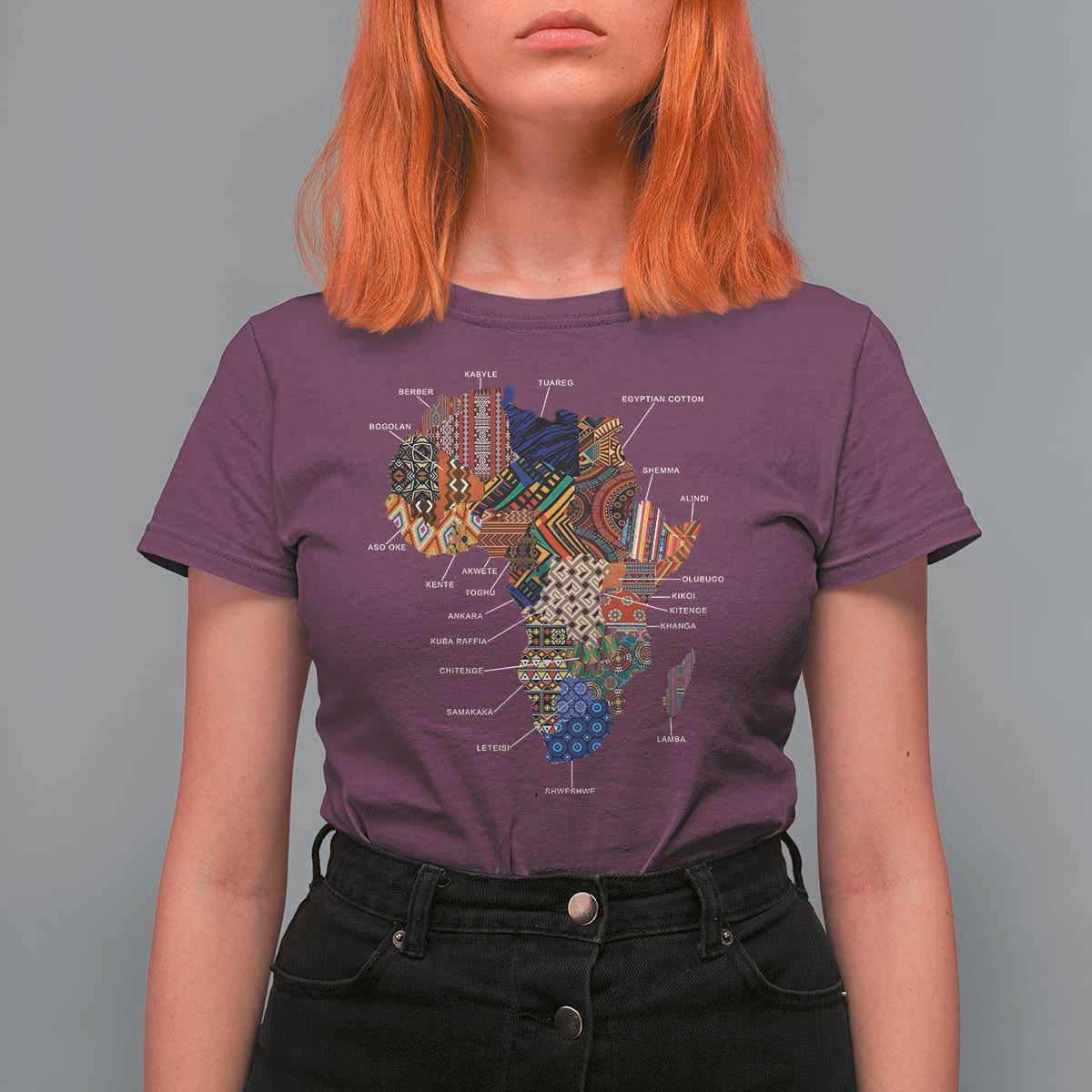African Culture Black Fabrics T Shirt For Women African American Heritage