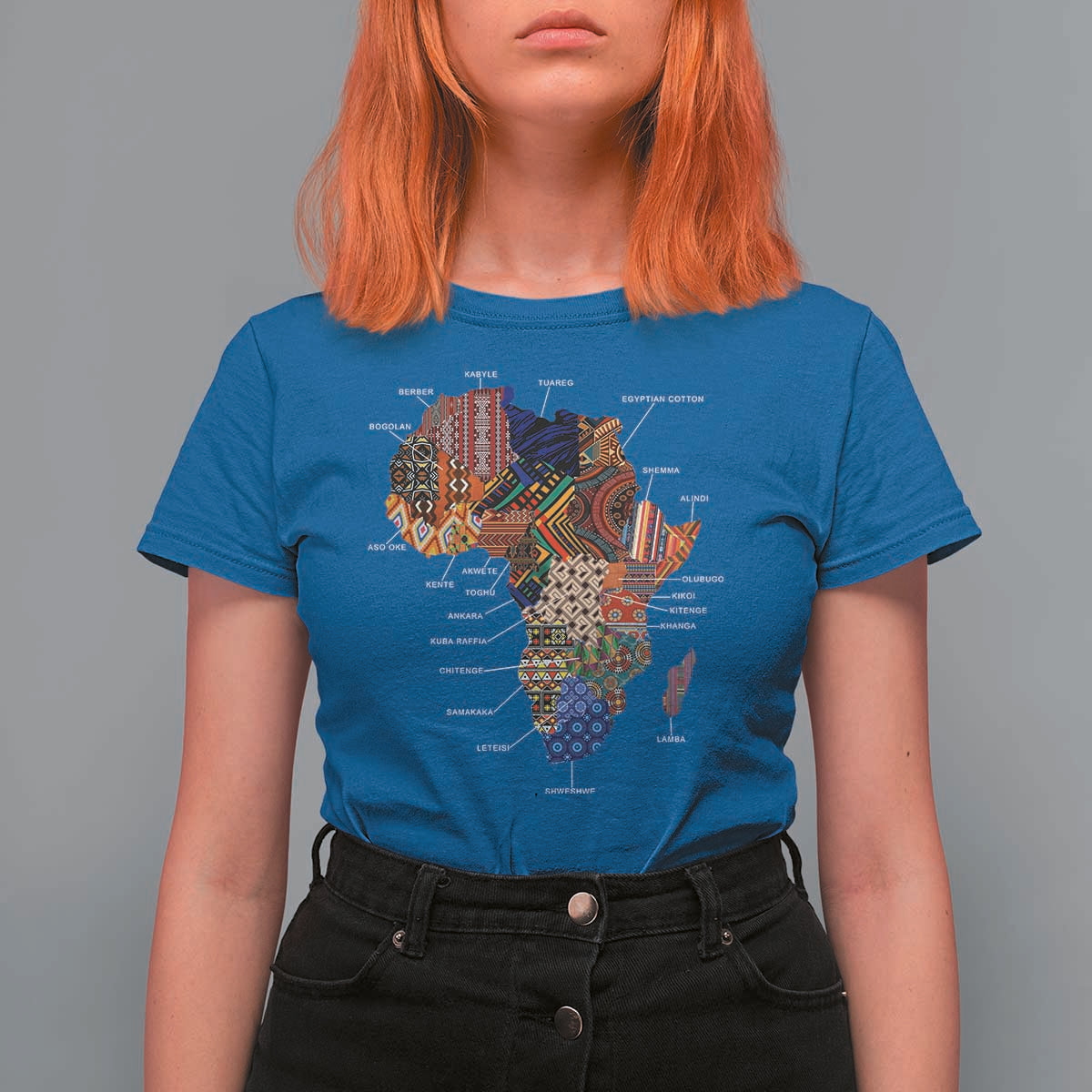 African Culture Black Fabrics T Shirt For Women African American Heritage