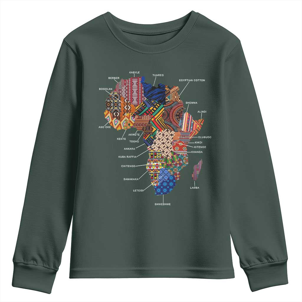 African Culture Black Fabrics Youth Sweatshirt African American Heritage