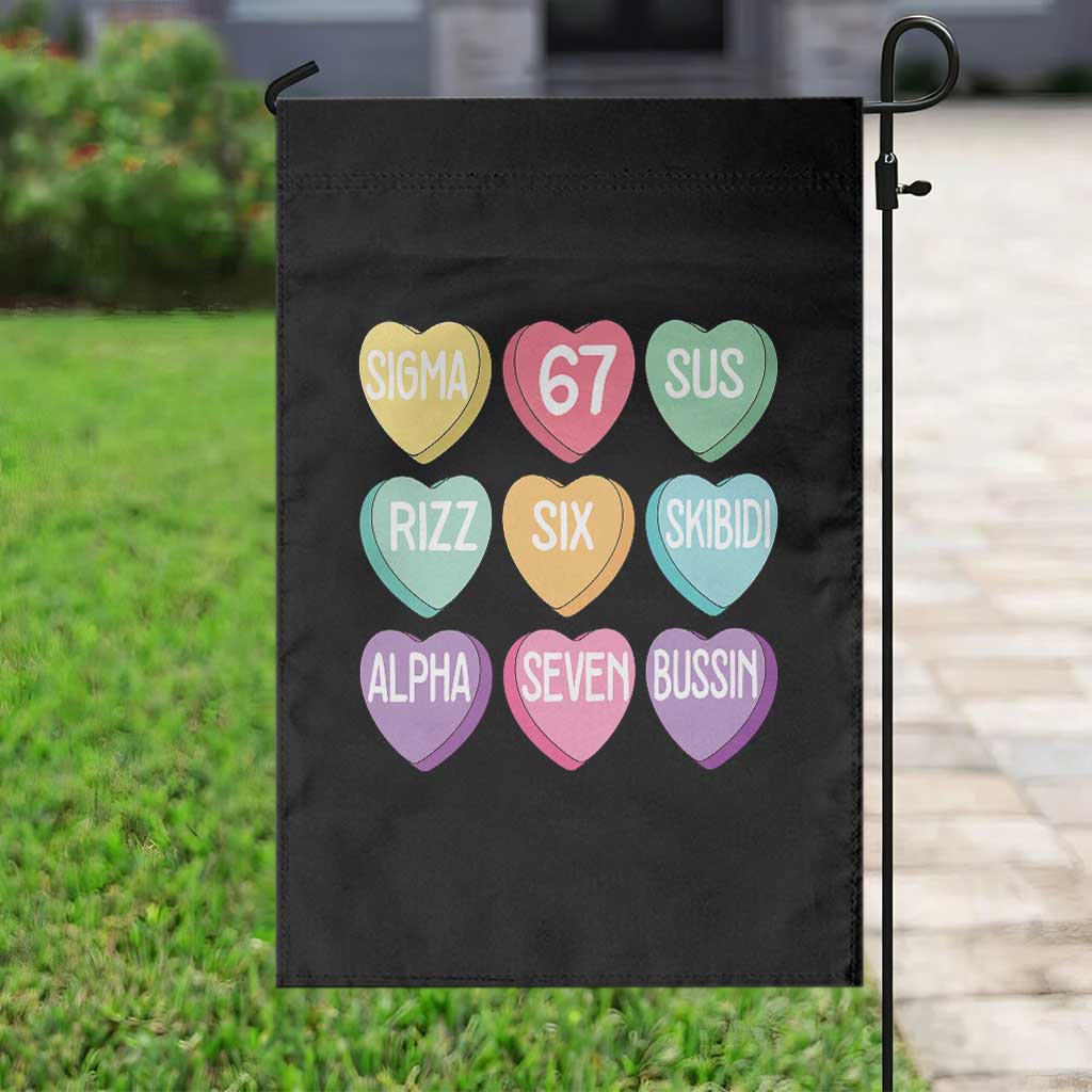 Funny Valentines Day 67 Meme Six Seven Sigma Rizz Heart Kids Garden Flag