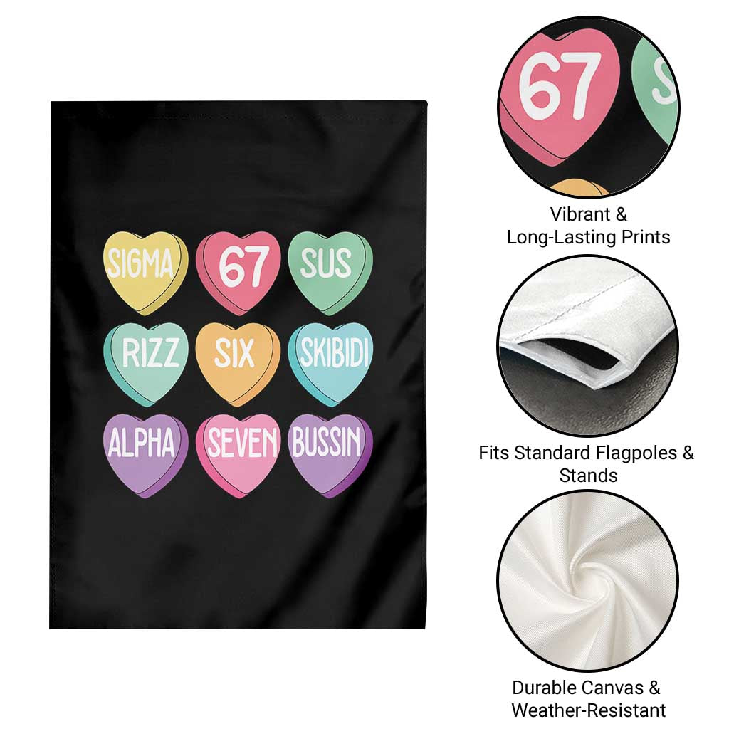 Funny Valentines Day 67 Meme Six Seven Sigma Rizz Heart Kids Garden Flag