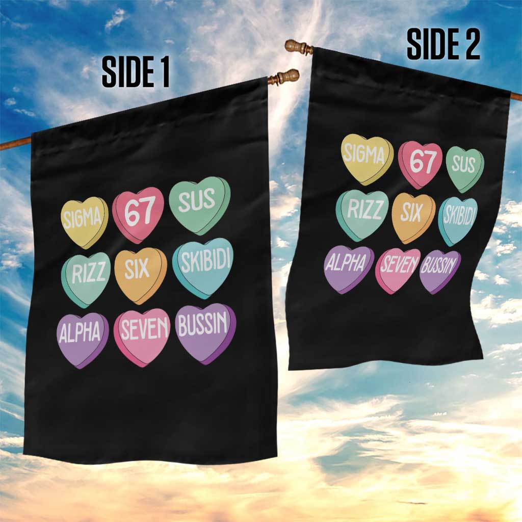 Funny Valentines Day 67 Meme Six Seven Sigma Rizz Heart Kids Garden Flag