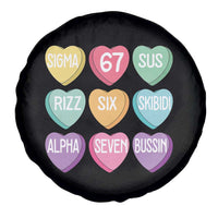 Funny Valentines Day 67 Meme Six Seven Sigma Rizz Heart Kids Spare Tire Cover