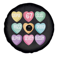 Funny Valentines Day 67 Meme Six Seven Sigma Rizz Heart Kids Spare Tire Cover