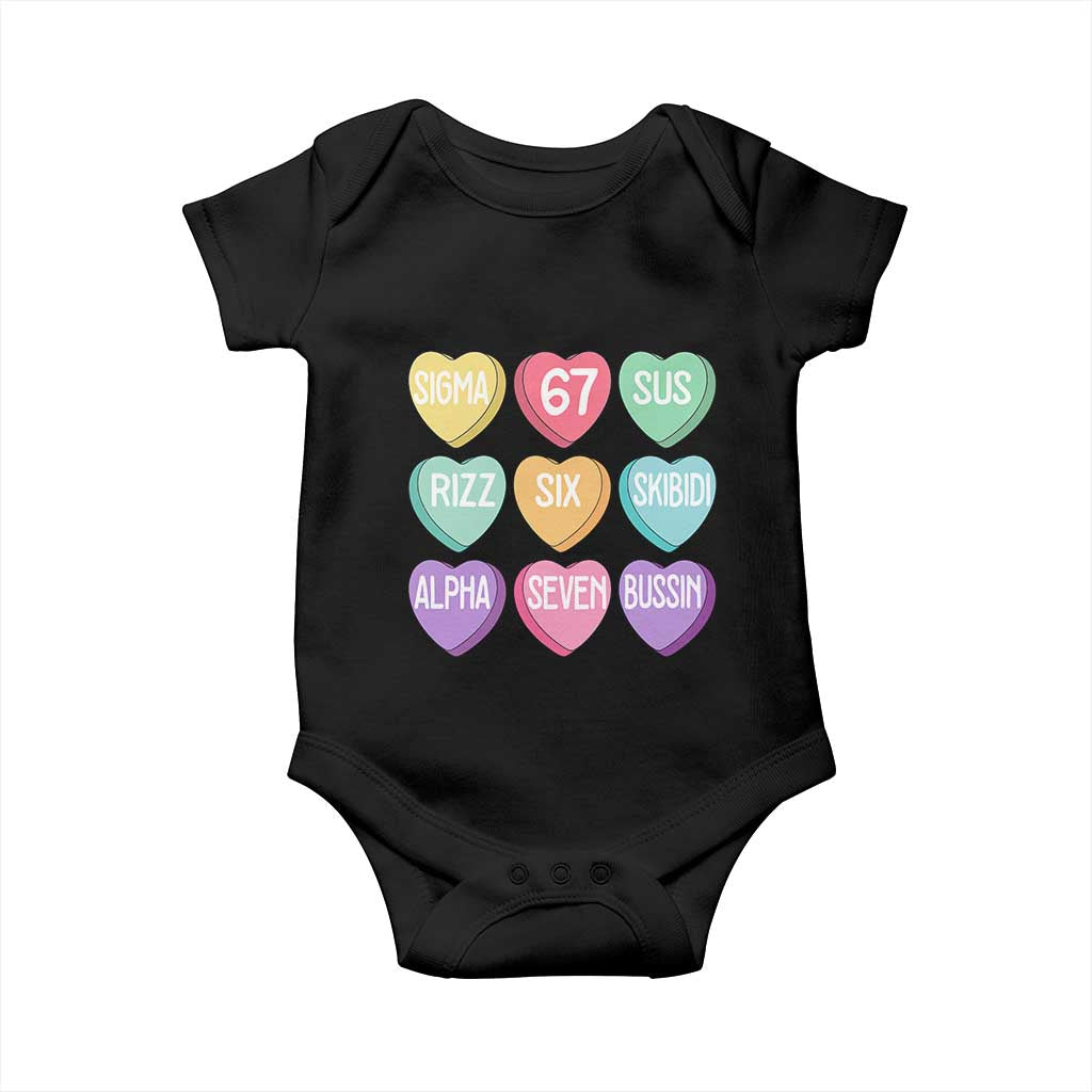 Funny Valentines Day 67 Meme Six Seven Sigma Rizz Heart Kids Baby Onesie