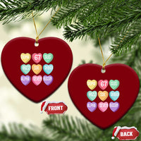 Funny Valentines Day 67 Meme Six Seven Sigma Rizz Heart Kids Ceramic Ornament
