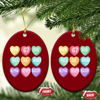 Funny Valentines Day 67 Meme Six Seven Sigma Rizz Heart Kids Ceramic Ornament