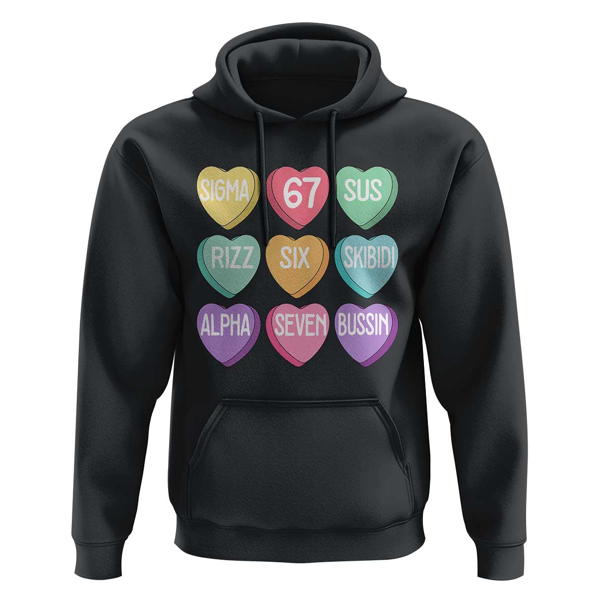 Funny Valentines Day 67 Meme Six Seven Sigma Rizz Heart Kids Hoodie