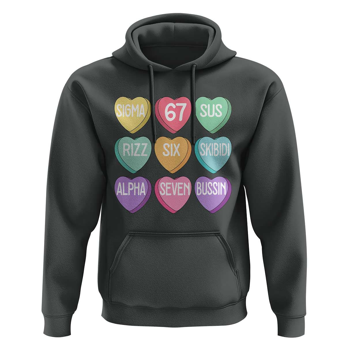 Funny Valentines Day 67 Meme Six Seven Sigma Rizz Heart Kids Hoodie