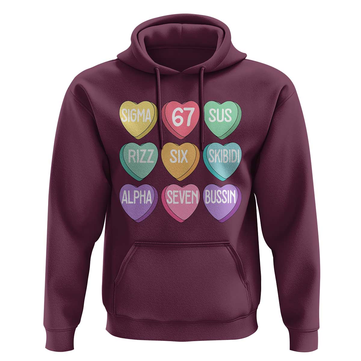 Funny Valentines Day 67 Meme Six Seven Sigma Rizz Heart Kids Hoodie