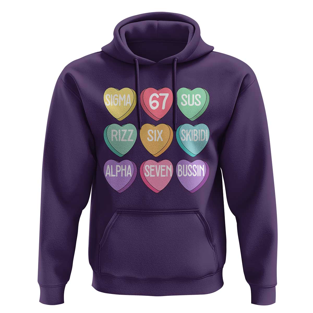 Funny Valentines Day 67 Meme Six Seven Sigma Rizz Heart Kids Hoodie