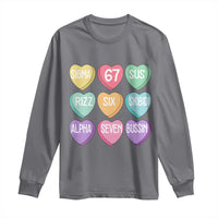 Funny Valentines Day 67 Meme Six Seven Sigma Rizz Heart Kids Long Sleeve Shirt