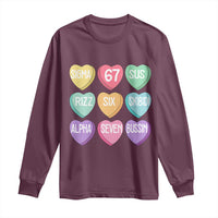 Funny Valentines Day 67 Meme Six Seven Sigma Rizz Heart Kids Long Sleeve Shirt