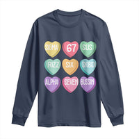 Funny Valentines Day 67 Meme Six Seven Sigma Rizz Heart Kids Long Sleeve Shirt