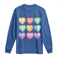 Funny Valentines Day 67 Meme Six Seven Sigma Rizz Heart Kids Long Sleeve Shirt
