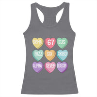 Funny Valentines Day 67 Meme Six Seven Sigma Rizz Heart Kids Racerback Tank Top