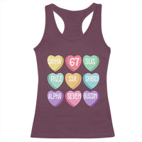 Funny Valentines Day 67 Meme Six Seven Sigma Rizz Heart Kids Racerback Tank Top