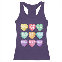 Funny Valentines Day 67 Meme Six Seven Sigma Rizz Heart Kids Racerback Tank Top