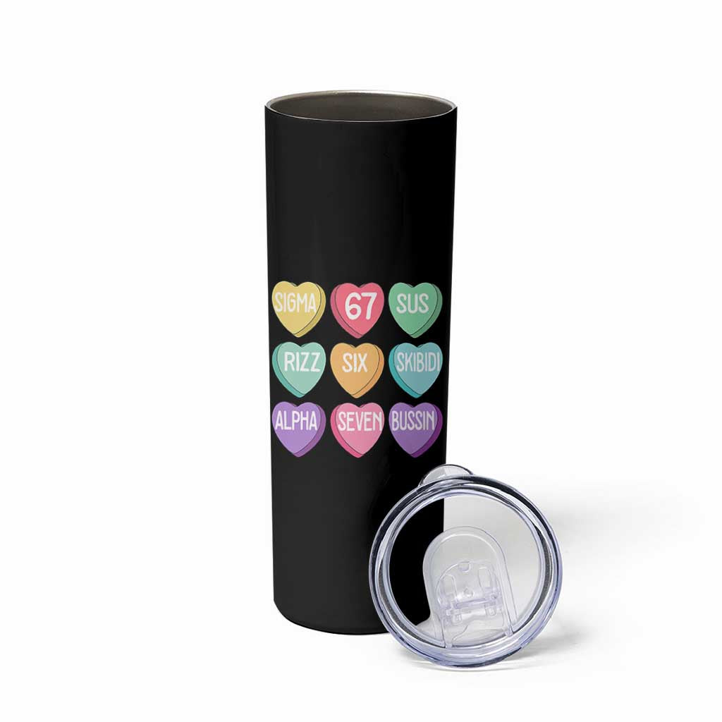 Funny Valentines Day 67 Meme Six Seven Sigma Rizz Heart Kids Skinny Tumbler