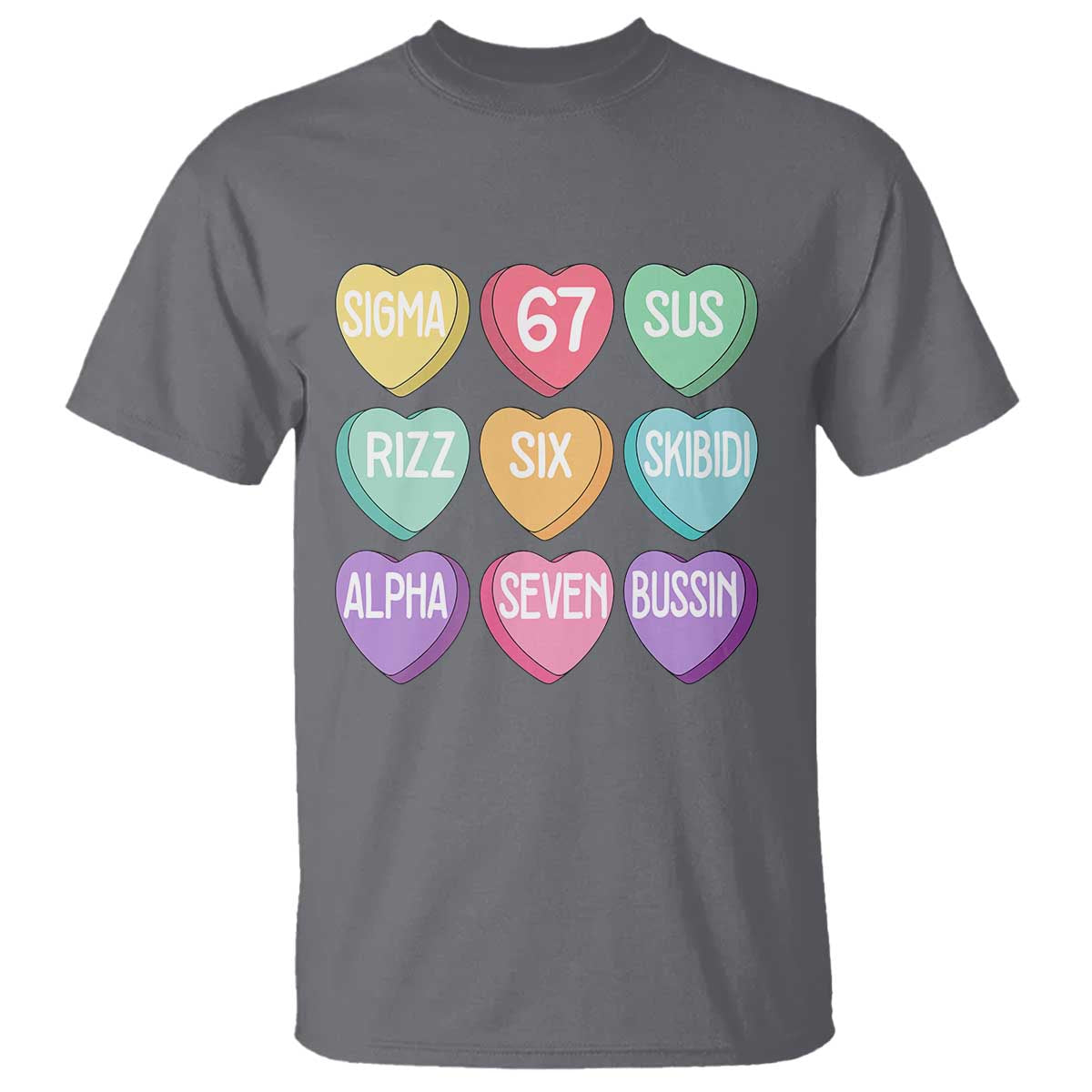 Funny Valentines Day 67 Meme Six Seven Sigma Rizz Heart Kids T Shirt