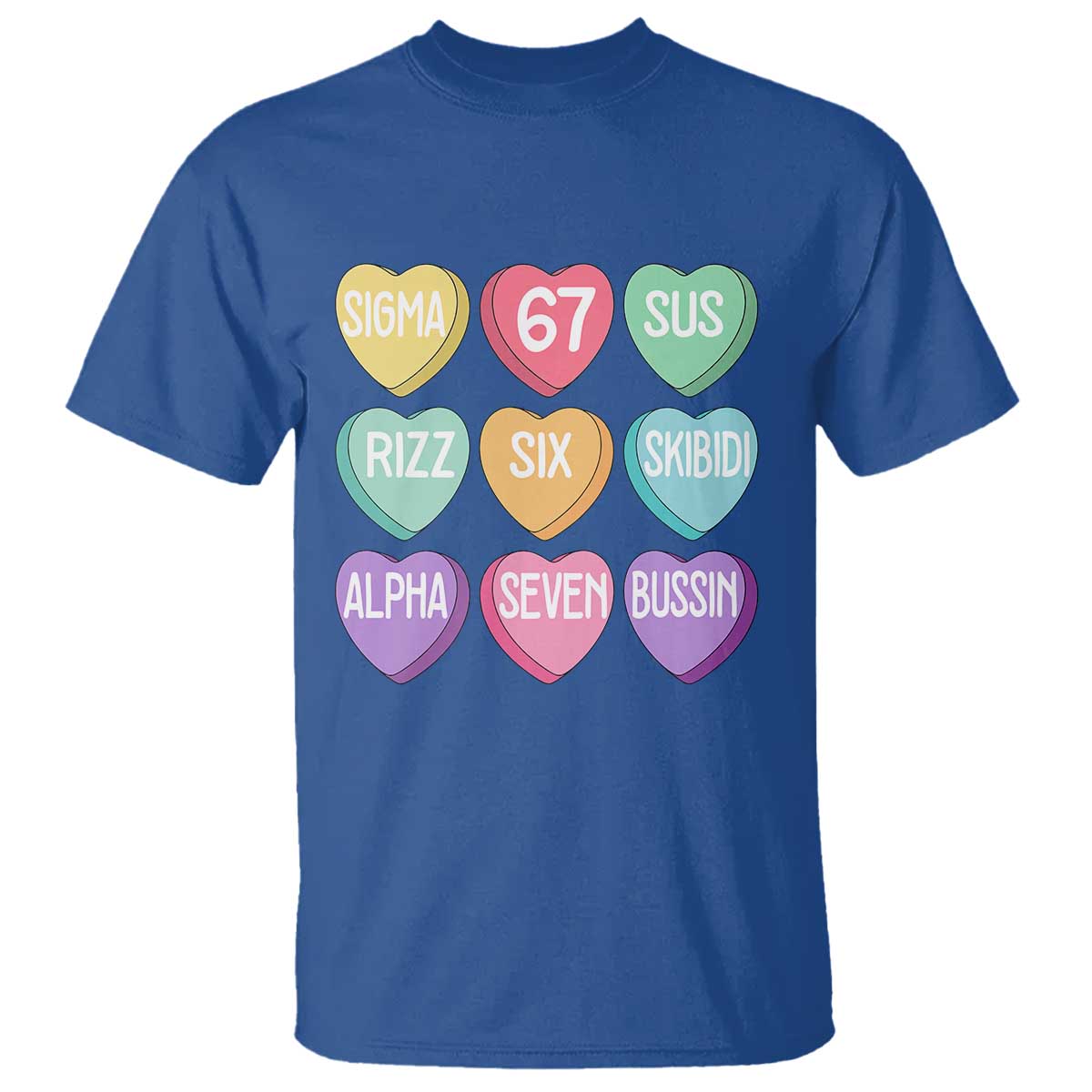 Funny Valentines Day 67 Meme Six Seven Sigma Rizz Heart Kids T Shirt