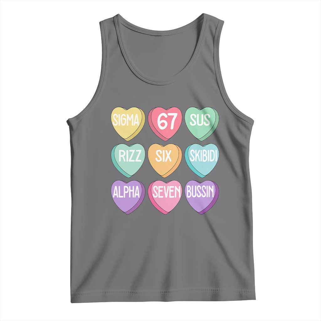 Funny Valentines Day 67 Meme Six Seven Sigma Rizz Heart Kids Tank Top
