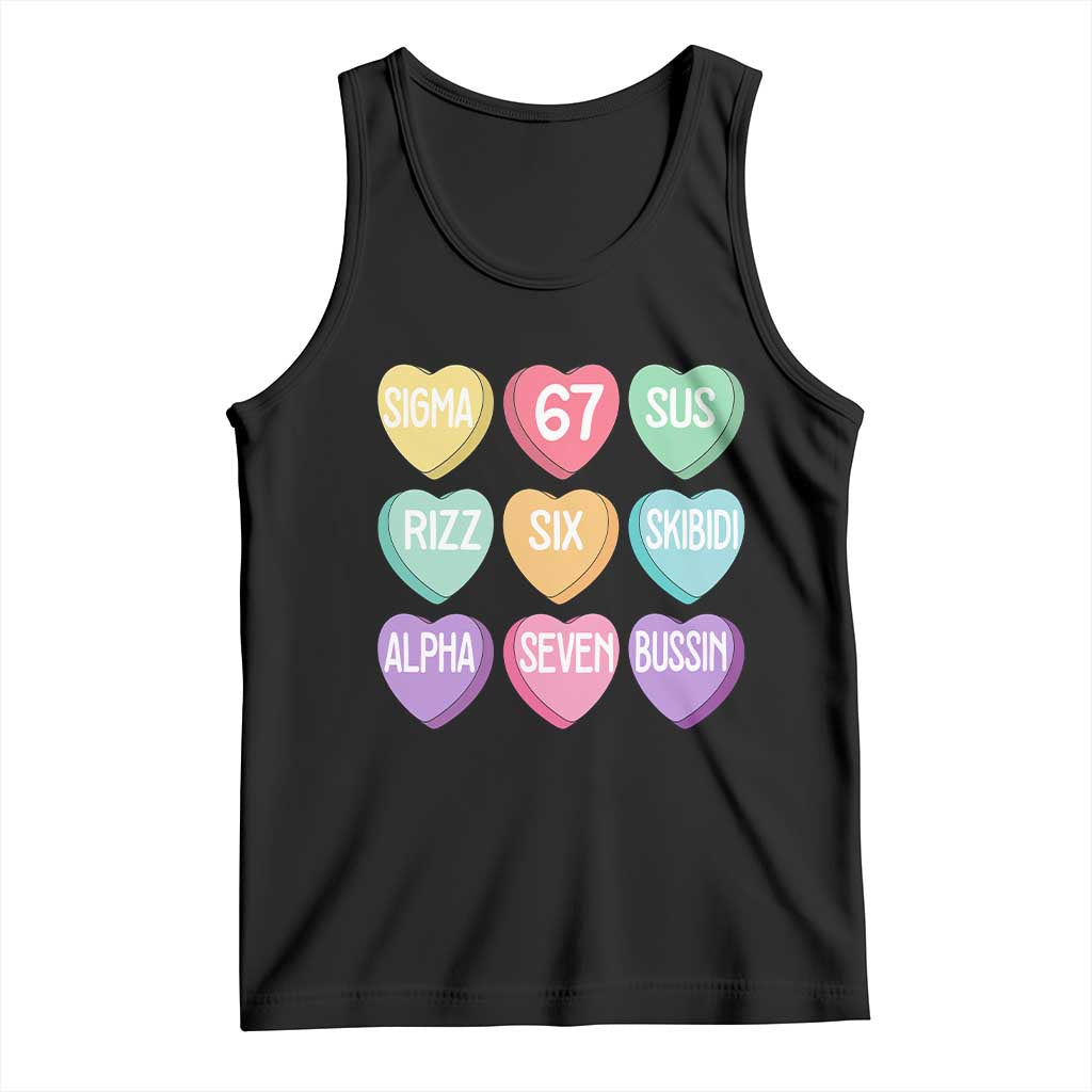 Funny Valentines Day 67 Meme Six Seven Sigma Rizz Heart Kids Tank Top