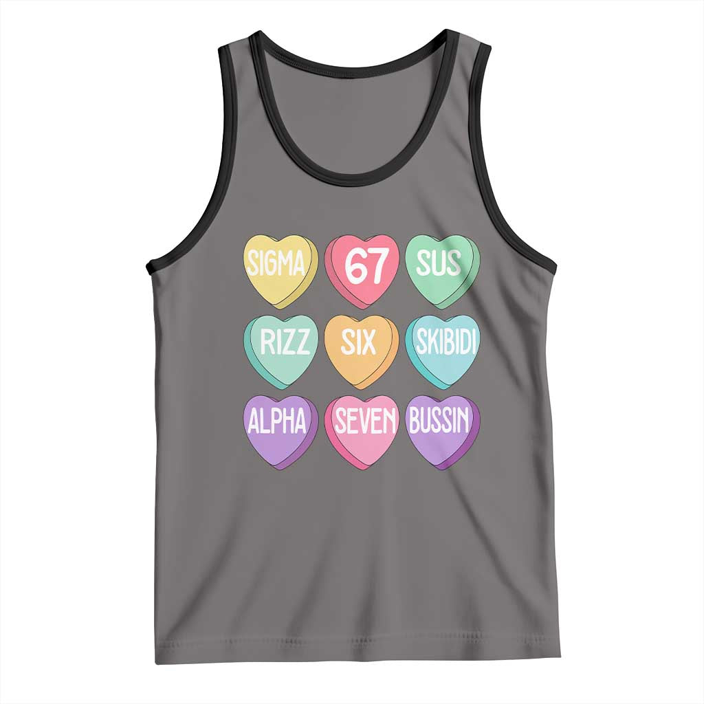 Funny Valentines Day 67 Meme Six Seven Sigma Rizz Heart Kids Tank Top