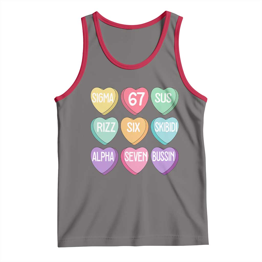Funny Valentines Day 67 Meme Six Seven Sigma Rizz Heart Kids Tank Top