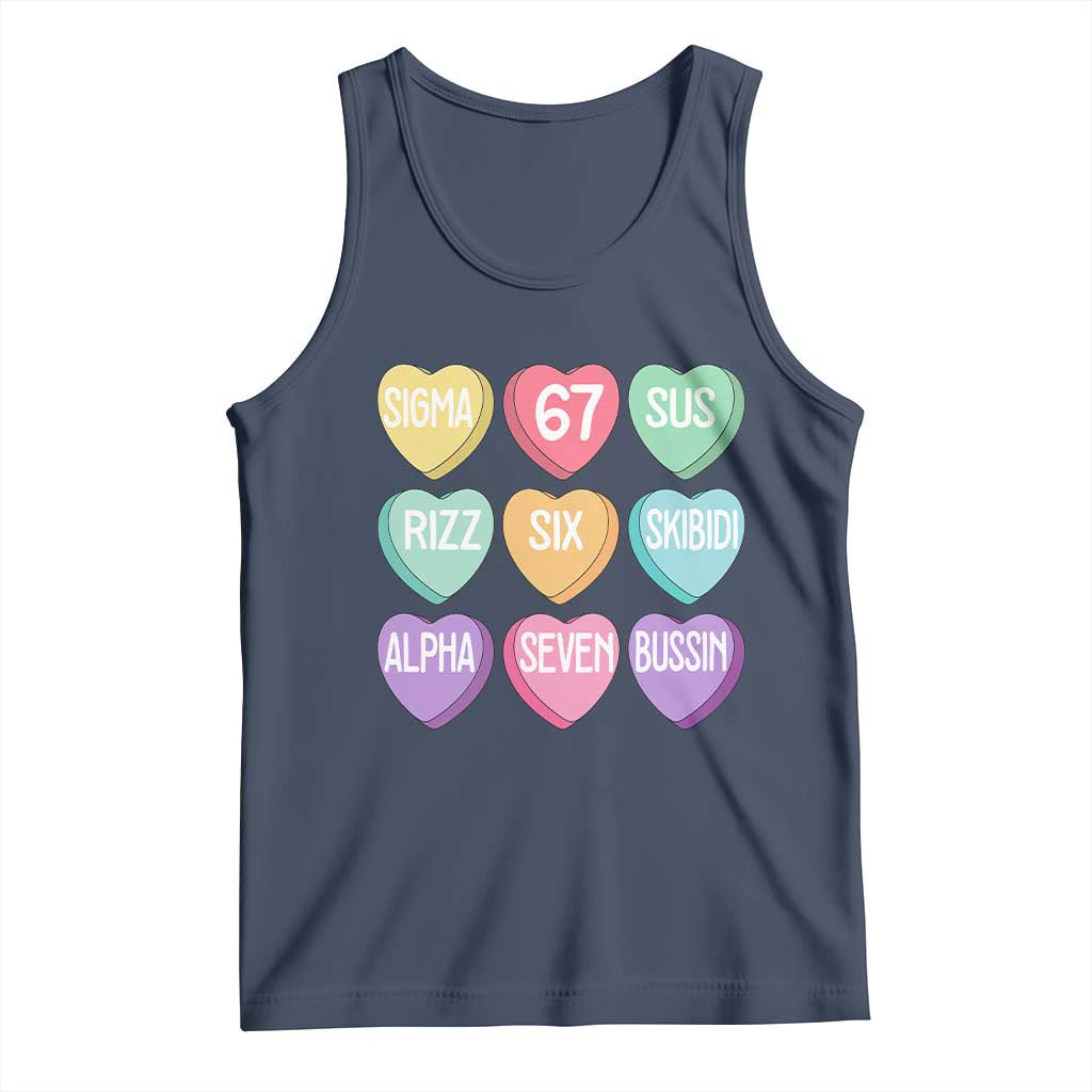 Funny Valentines Day 67 Meme Six Seven Sigma Rizz Heart Kids Tank Top