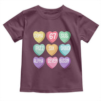Funny Valentines Day 67 Meme Six Seven Sigma Rizz Heart Kids Toddler T Shirt