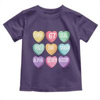Funny Valentines Day 67 Meme Six Seven Sigma Rizz Heart Kids Toddler T Shirt