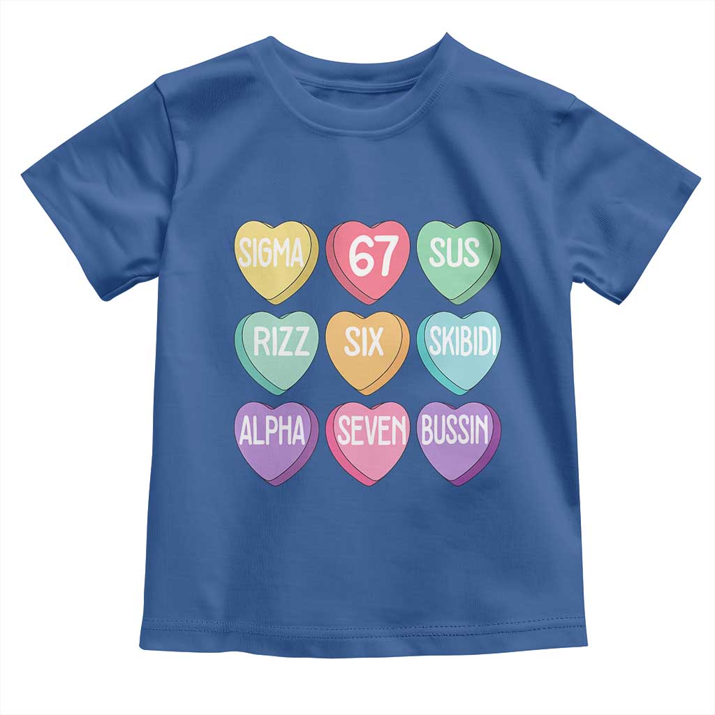 Funny Valentines Day 67 Meme Six Seven Sigma Rizz Heart Kids Toddler T Shirt