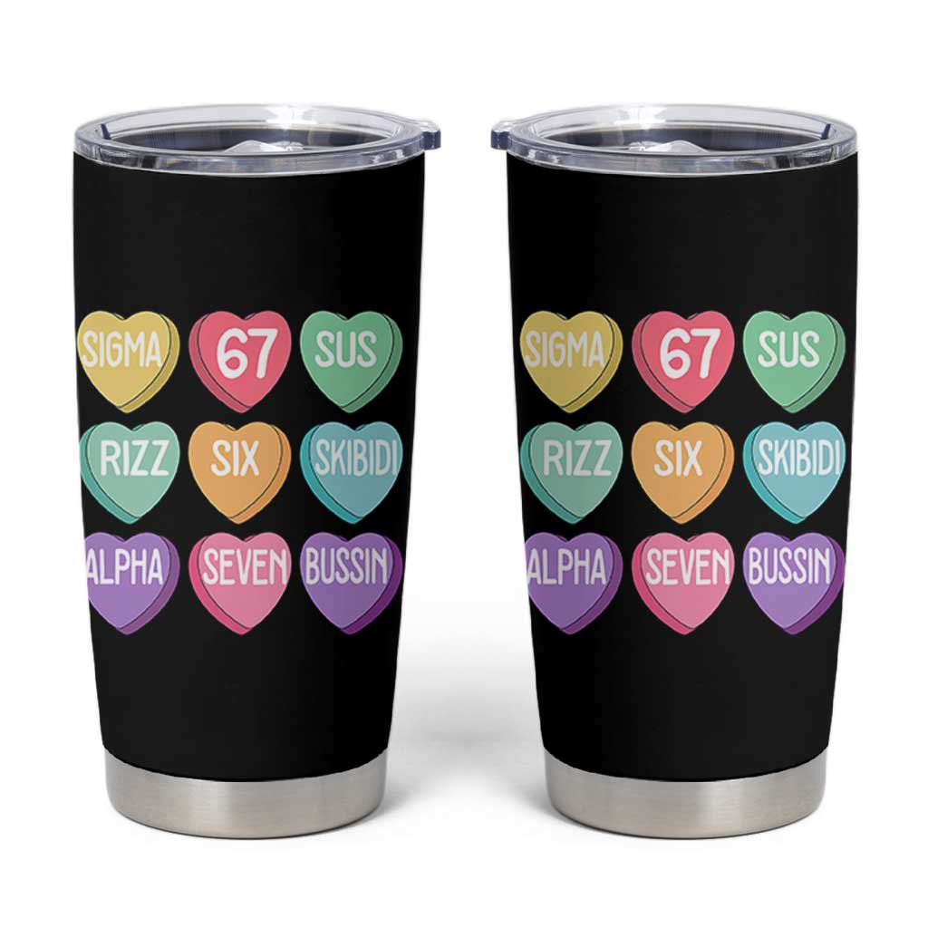 Funny Valentines Day 67 Meme Six Seven Sigma Rizz Heart Kids Tumbler Cup