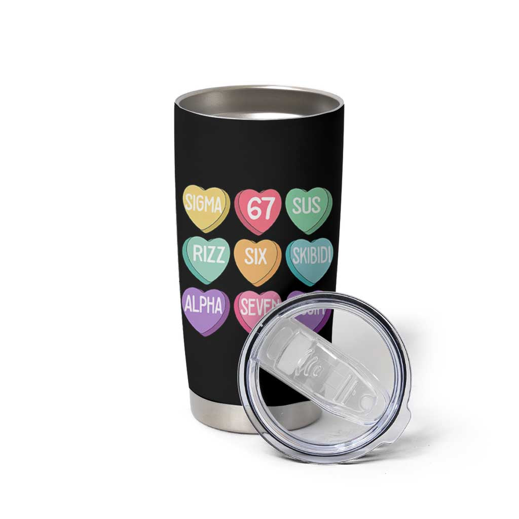 Funny Valentines Day 67 Meme Six Seven Sigma Rizz Heart Kids Tumbler Cup