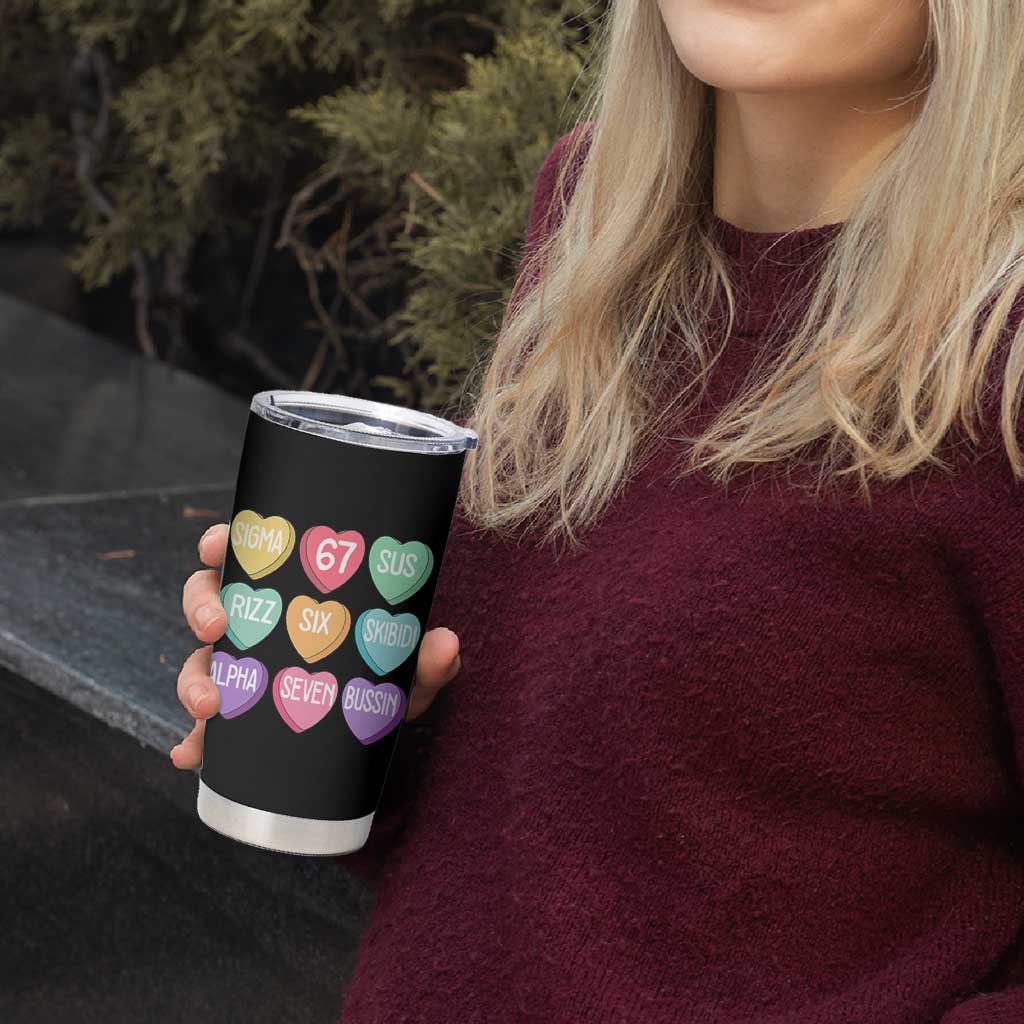 Funny Valentines Day 67 Meme Six Seven Sigma Rizz Heart Kids Tumbler Cup