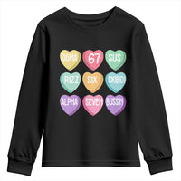 Funny Valentines Day 67 Meme Six Seven Sigma Rizz Heart Kids Youth Sweatshirt